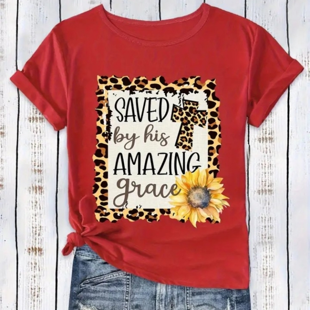 Red Tshirt with Inspirational Print